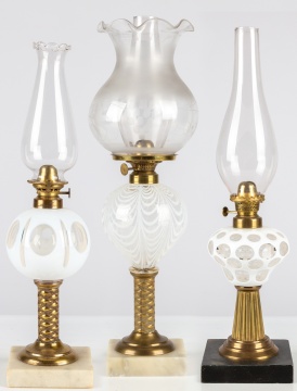 (3) 19th Century Oil Lamps
