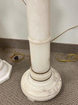 Alabaster Figural Sculpture & Pedestal