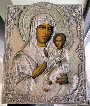 Russian Icon with Madonna & Child