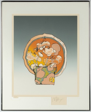 Peter Max ( American/German, b. 1937) "Flowers in Circle"
