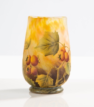 Art Nouveau Daum Nancy Enameled Cameo Glass Vase