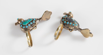 Afghan Tribal Silver & Turquoise Bird Rings