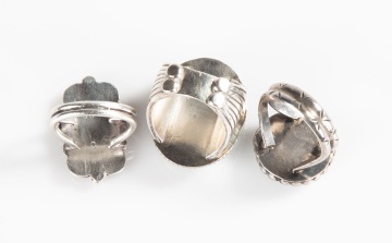 (3) Silver & Turquoise Rings
