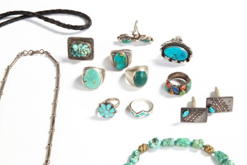 Bolo Ties, Silver & Turquoise Rings, Necklaces