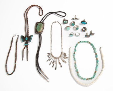 Bolo Ties, Silver & Turquoise Rings, Necklaces