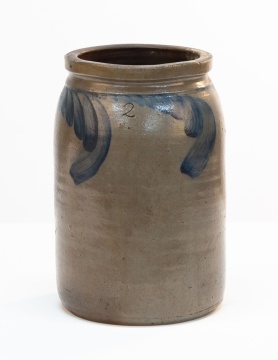 19th Century American Stoneware Decorated 2 Gallon Jar