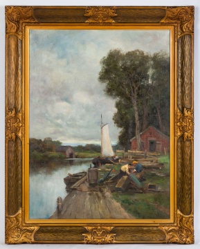 Carl Rudolph Theuerkauff (German/American, 1875-1926) Canal Scene