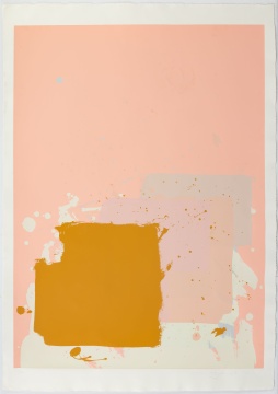 John Hoyland (British, 1934-2011) The New York Suite: Brown Block on Pink, 1971