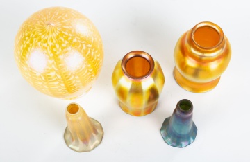(5) Art Glass Shades, including Quezal