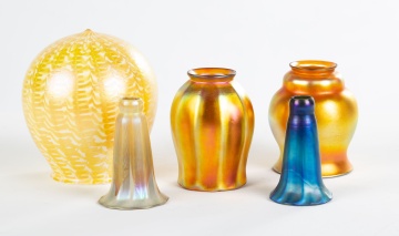 (5) Art Glass Shades, including Quezal