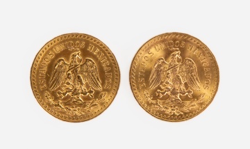 (2) Mexican 50 Peso Centenario Gold Coins