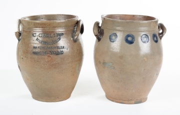 (2) 2 Gallon C. Crolius, New York Stoneware Pots