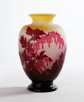Galle Art Nouveau Bleeding-Heart Cameo Vase