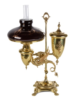 Rare Manhattan Brass Co., Single Griffin Student  Lamp