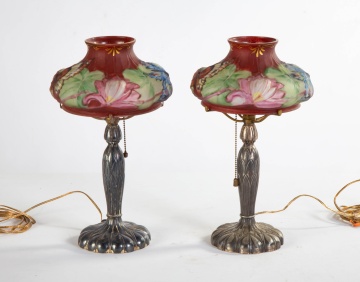 Pair of Pairpoint Puffy Boudoir Lamps