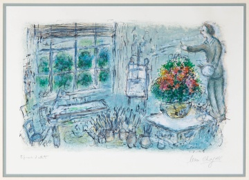 Marc Chagall (Russian/French, 1887-1985) The Studio at Saint Paul (M. 714), 1974