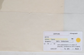 Antoni Tapies (Spanish, 1923-2012) Untitled