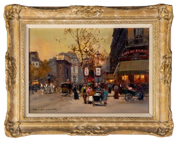 Edouard-LÈon CortËs (French, 1882-1969) Parisian  Scene, Cafe de Fran