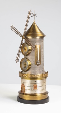 French Industrial Windmill Automated Clock, circa  1880