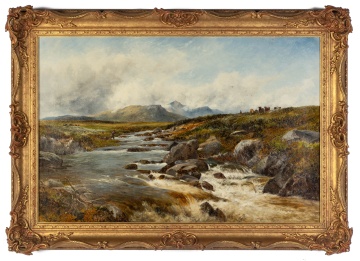 David Bates (British, 1840-1921) "Morning on a Troutland Stream"