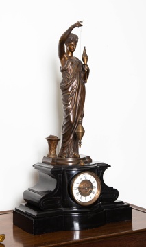 Rare French Conical Pendulum Mystery Clock, in the  form of a Weaver