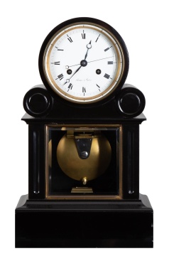 19th Century, Ramu A Paris, Black Slate Clock