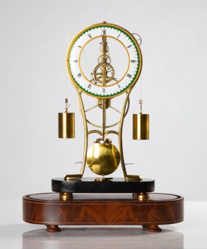 French Empire Striking Keyhole Skeleton Clock