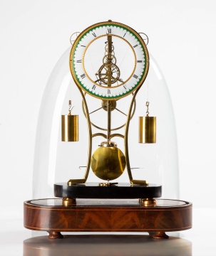 French Empire Striking Keyhole Skeleton Clock