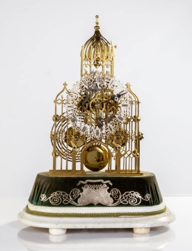 19th Century English Gothic Skeleton Clock