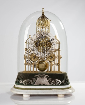 19th Century English Gothic Skeleton Clock