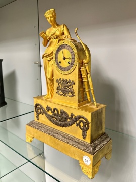 French Ormolu Artemis / Diana Mantel Clock
