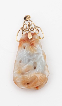 Chinese 14K Gold & Jadeite Pendant
