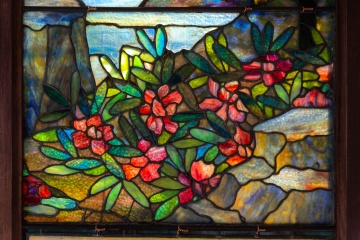 Tiffany Studios, Sunset Landscape Window, 1915