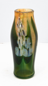 Large Tiffany Studios Gladiola Paperweight Vase,  Exhibition Piece