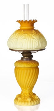 Butterscotch Acanthus Cased Oil Lamp