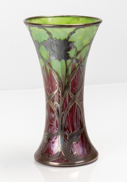 Fine Loetz SIlver Overlay Vase