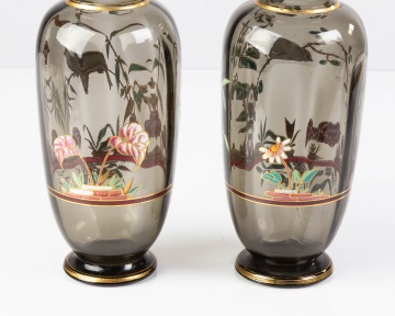 Pair of Enameled Vases