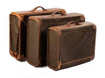 (3) Vintage Louis Vuitton Monogram Soft-Side Suitcase Luggage
