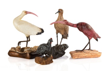 (4) Finely Carved Hardstone Birds