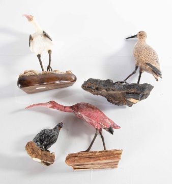 (4) Finely Carved Hardstone Birds