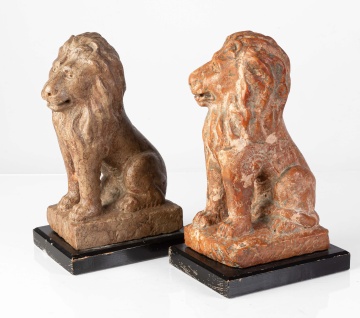 Pair of Carved Stone Lions
