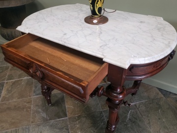 Renaissance Revival Marble Top Center Table