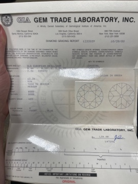 2.36 CT. Old European Cut Diamond Ring