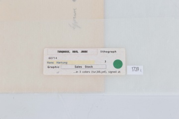 Hans Hartung (German-French, 1904-1989) "Turquoise, Noir, Jaune"