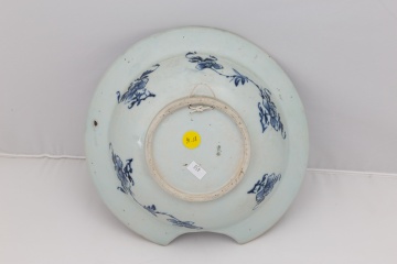 18th Century Chinese Blue & White Porcelain Barber Bowl