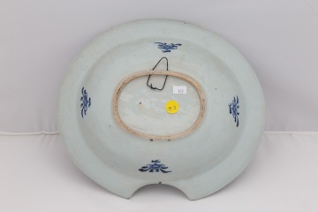 18th Century Chinese Blue & White Porcelain Barber Bowl