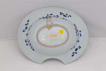 18th Century Chinese Blue & White Porcelain Barber Bowl