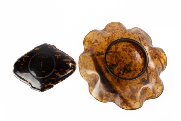 (2) Japanese Enameled Shell Plates