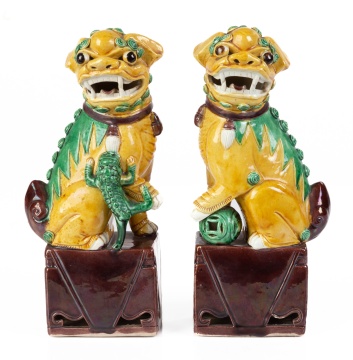 (2) Chinese Porcelain Foo Dogs