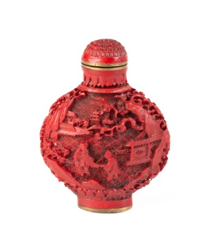 Chinese Cinnebar Snuff Bottle